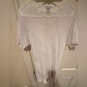 Vintage Third Coast 100% Cotton Norse Net Mesh Coverup Dress Slip One Size